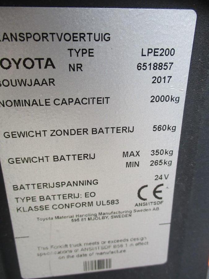 Refurbished 2017 TOYOTA LPE200 - 2356