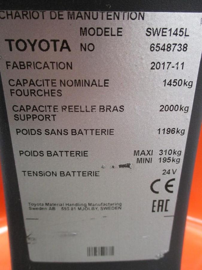 Refurbished 2017 TOYOTA SWE 145 triplex - 2256