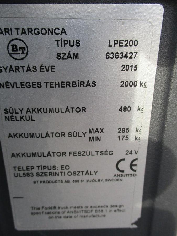 Refurbished 2015 BT LPE200 - 2475