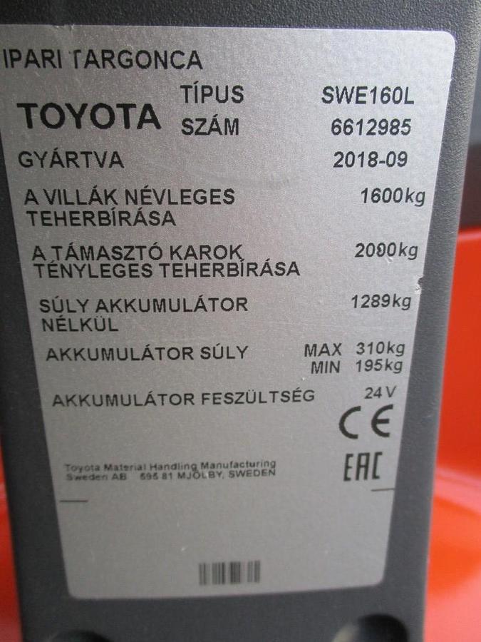 Refurbished 2018 TOYOTA SWE160L triplex - 1551