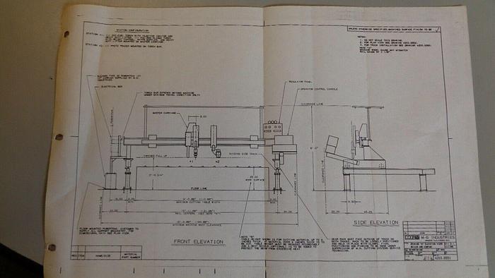Used MG Industries Plasma Cutter w/Hypertherm H-601 & Hypertherm HT 4001 Power Supply