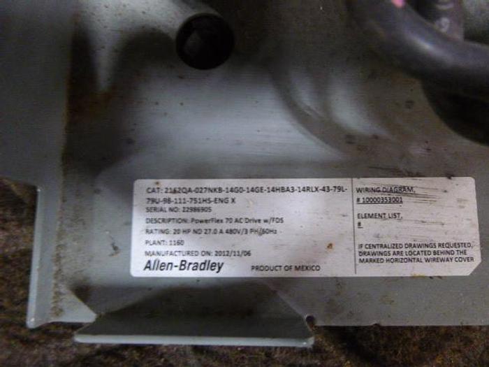 Used ALLEN BRADLEY Powerflex VFD; 20HP