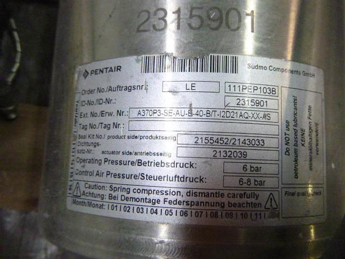 Used Pentair LE Double Seat Valves; 4"/ 2 Way