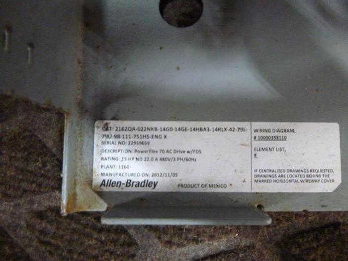 Used ALLEN BRADLEY Powerflex VFD; 15HP