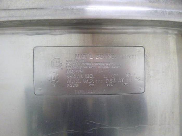 Used Groen Jacketed Steam Kettle with Single and Scrape Surface Agitation; Md#TA-200, 200G