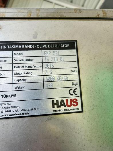 Used Haus Olive Extraction & Processing Line; Complete