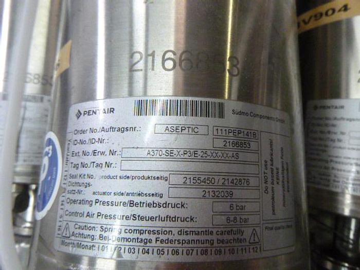 Used Pentair Aseptic Double Seat Valve; 2.5"/2 Way