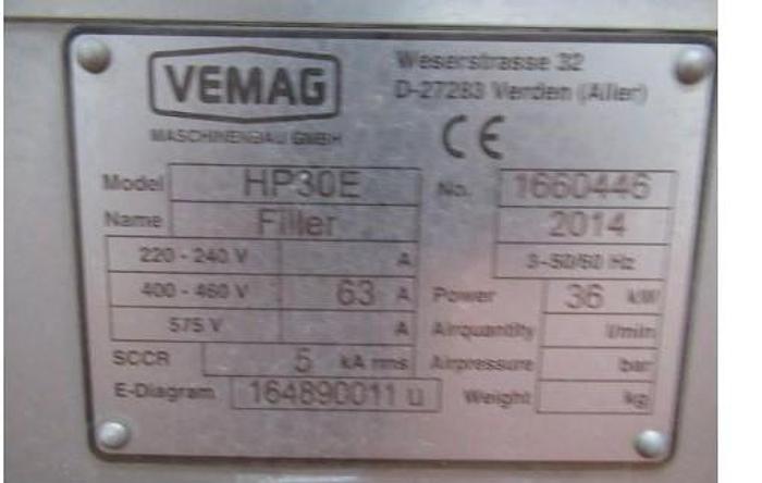 Used Vemag Vacuum Filler, Md#HP30E