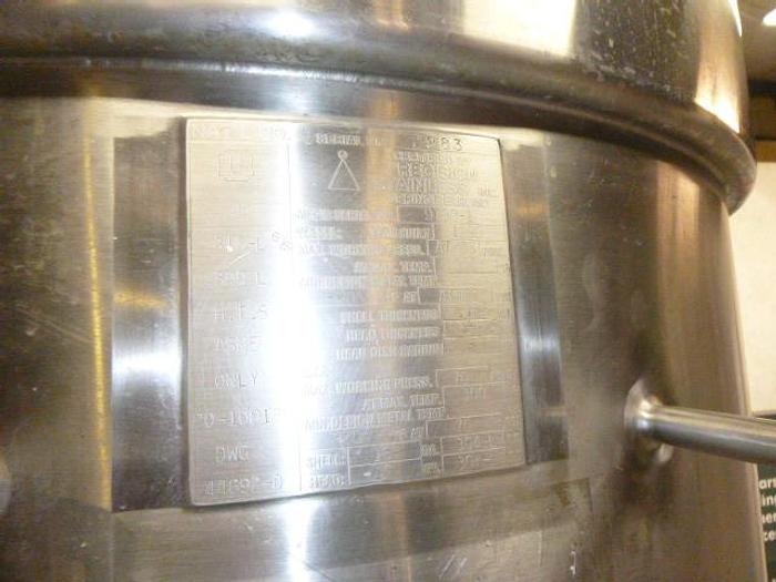 Used Precision Stainless Jacketed Mixing Tank; 200G