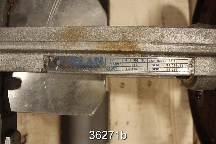 Used Velan 4" Hand Operated Knife Gate Valve #36271
