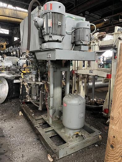 Used 100 GALLON ROSS TRIPLE MOTION MIXER - MODEL PVM-100 - S/S - VACUUM - 2 MIX CANS