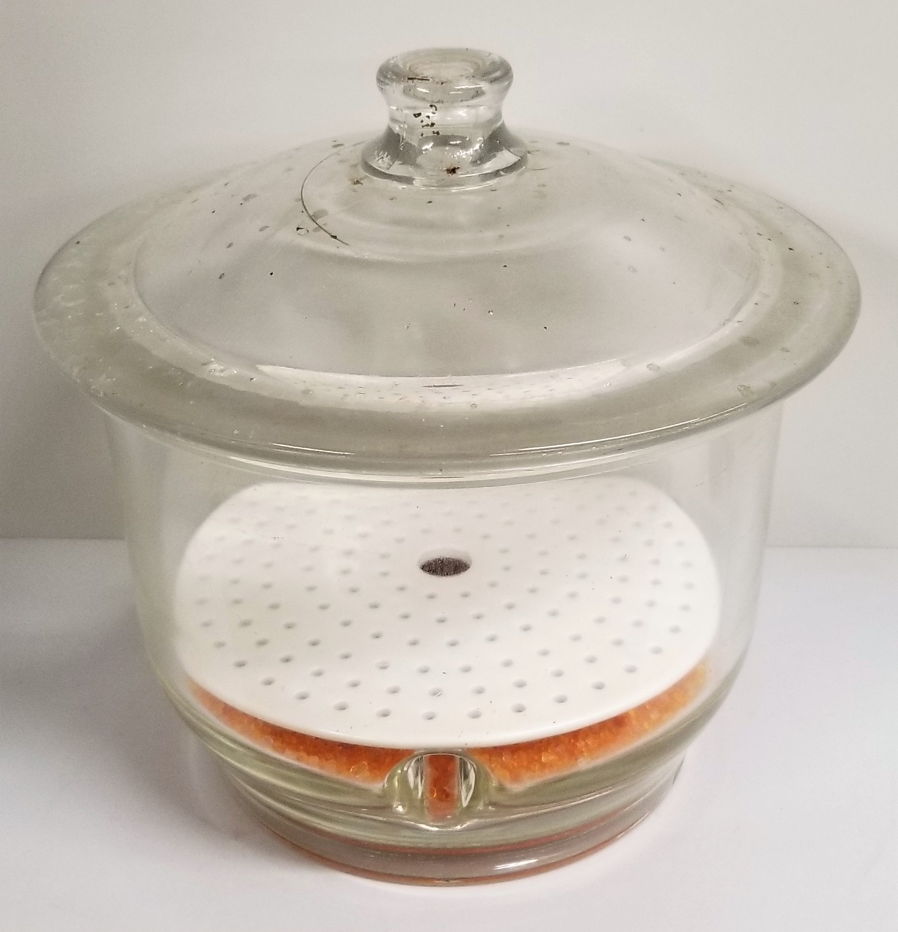 Used Corning PYREX 250 mm ID Glass Desiccator with Coors Plate for Sale