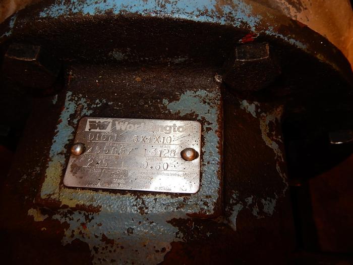Used WORTHINGTON D-LINE PUMP SIZE 6X4X10 WITH 20 HP MOTOR