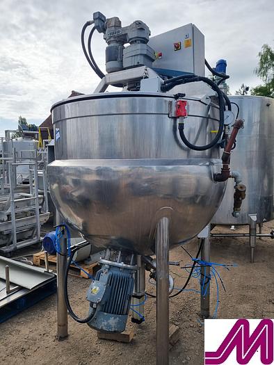 Used Giusti 1,200 Litre Jacketed Pan with Bottom Mounted High Shear Mixer and Contra Rotating Agitator