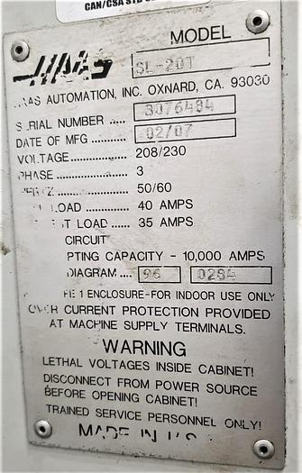 Used 2007 HAAS SL20T