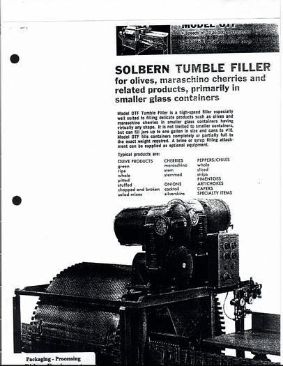 Used Filler, Can, Jar, Solbern, Mdl PTF-DPL, Pickles, Parts #C743703