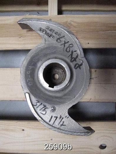 Used Goulds 3175 Impeller, 6X8X22, 2-Vane 17.5" Stainless Steel Impeller #25909