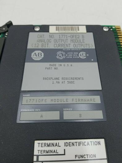 Used Allen-Bradley Analog Output Module 1771-OFE2 B 12-Bit Rev. A Ser. B