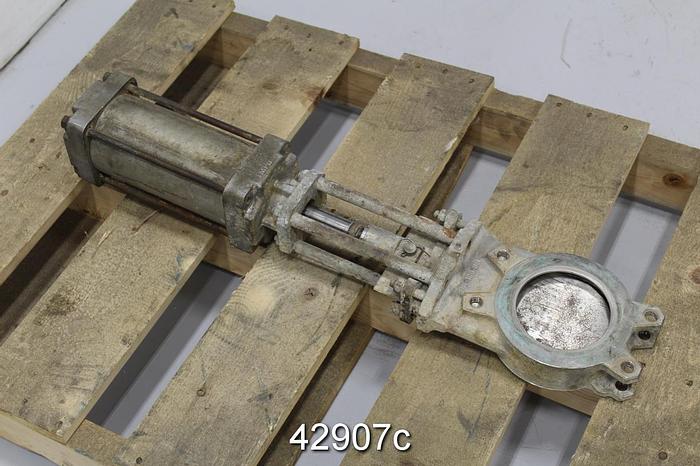 Used Stafjo 4" Air Operated Knife Gate Valve #42907
