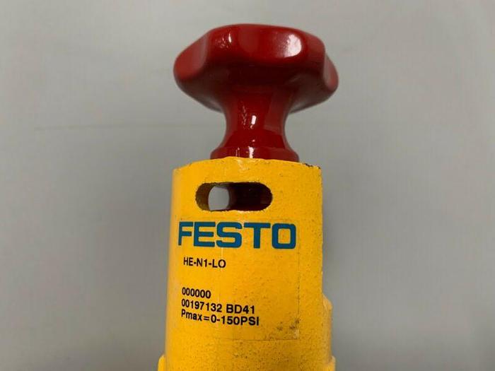 Used Festo HEN1LO Lockout Valve w/ SMC AR50N06Z Pneumatic Regul...