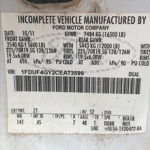 Used 2012 Ford F450 Bucket Truck