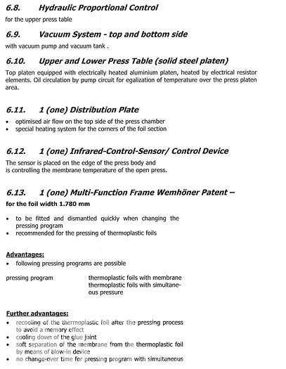 Used Wemhoner Variopress