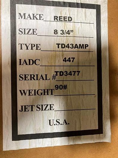 Reed 8-3/4" Medium Tri-Cone Bit - TR875TMSN