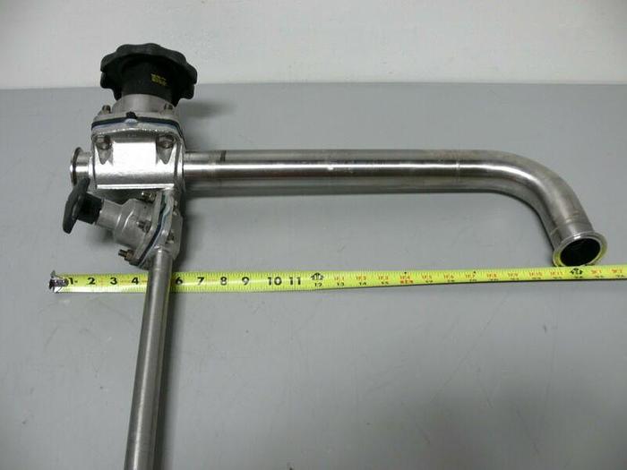 Used Lot of 2 - ITT Pure-Flo Diaphragm Valves 1" & 2" Sanitary Fittings