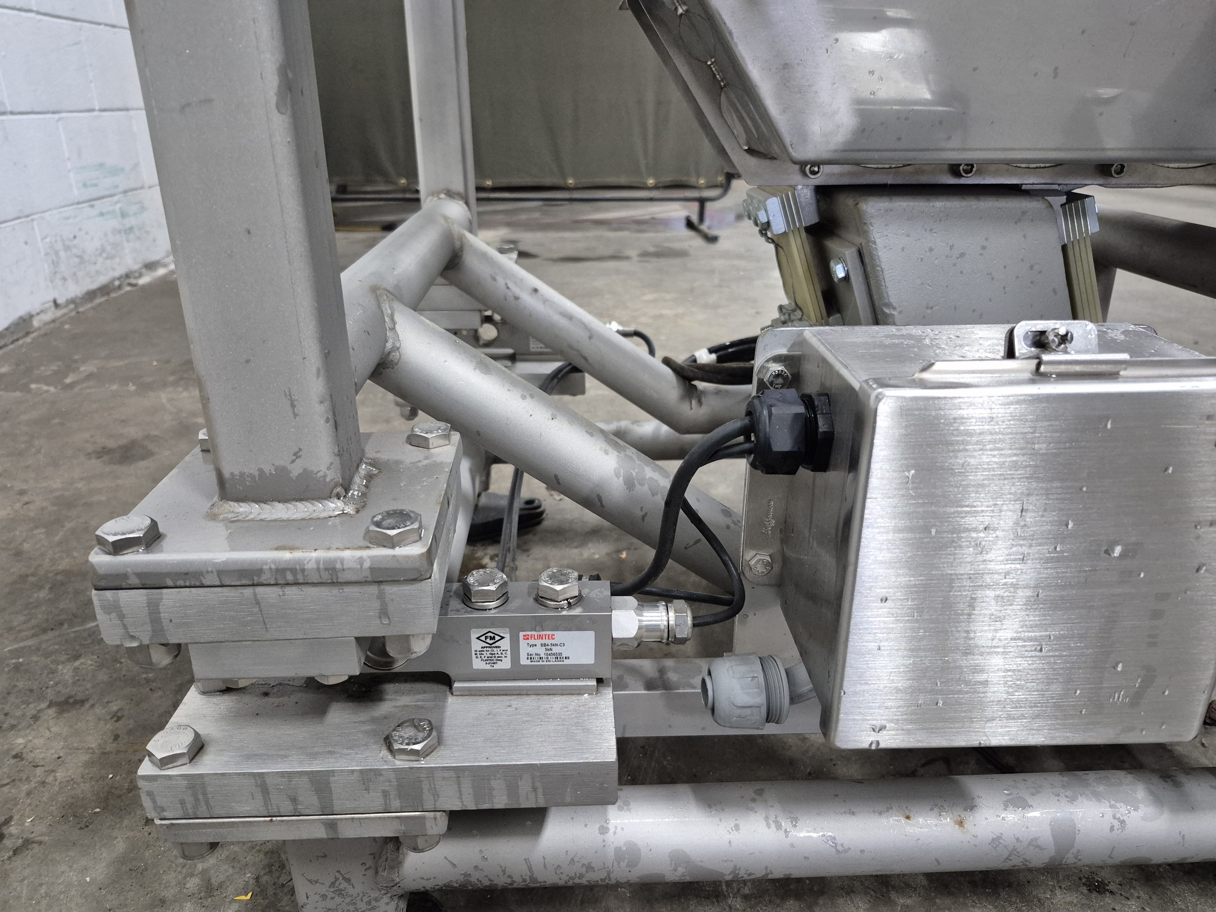 Used Stainless Steel Hopper with Vibratory Feeder on Load Cells