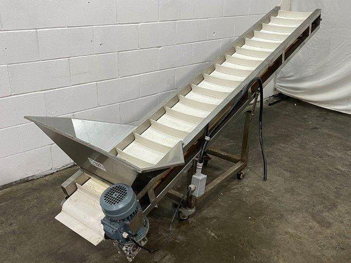 Used 9'L Product Elevating Conveyor