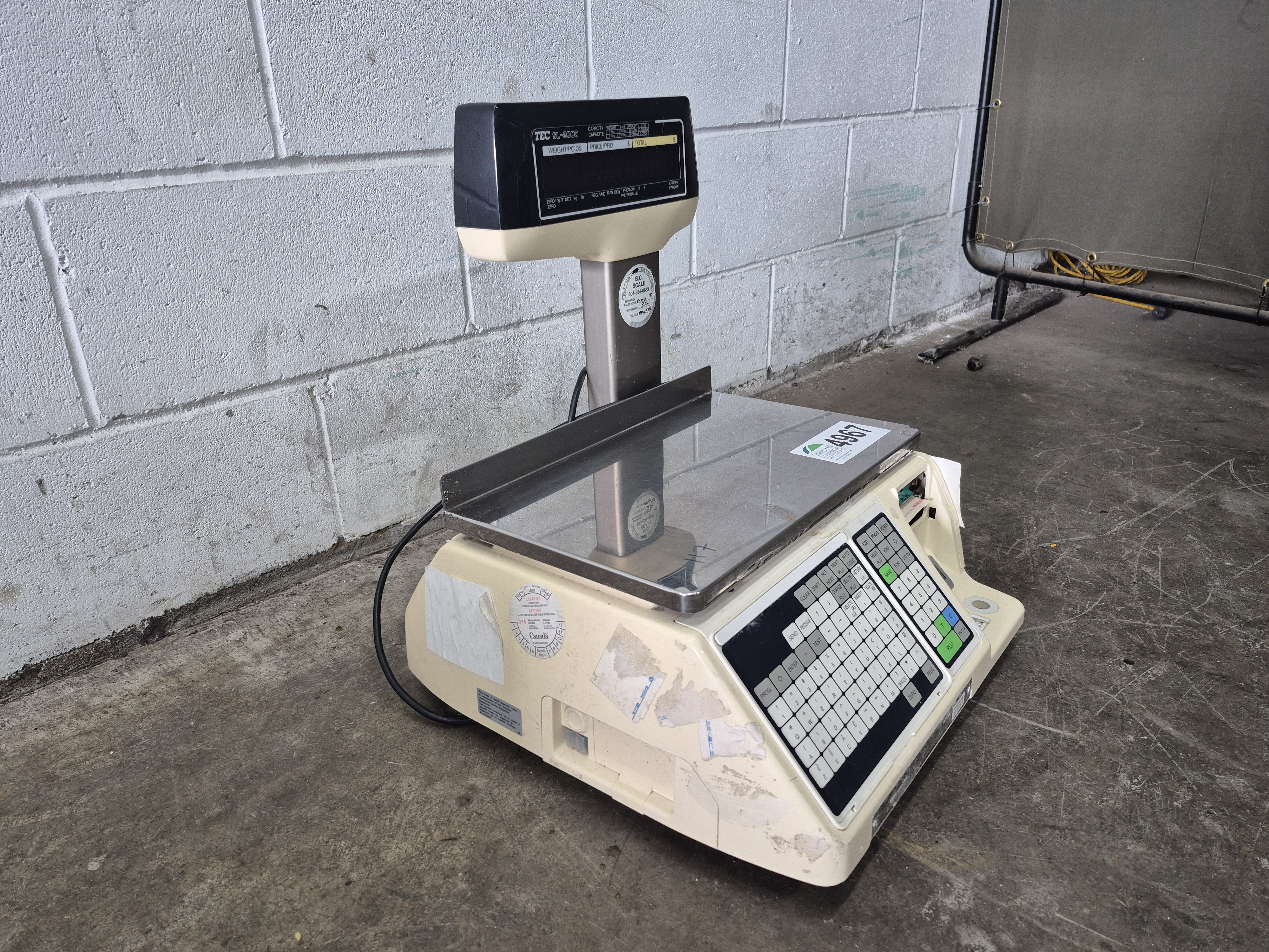 Used TEC Digital SL-9000 Label Printing Scale