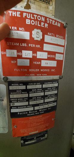 Used Fulton 15 Hp Steam Boiler