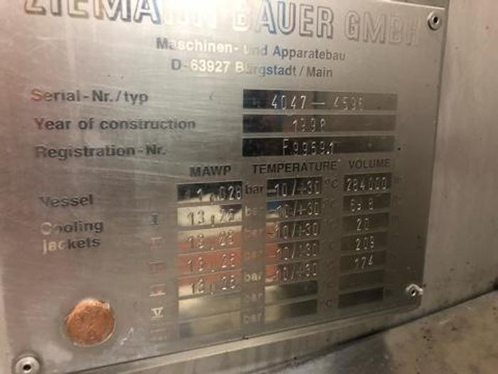 Used Ziemann 2800 Hectolitre Jacketed Tanks
