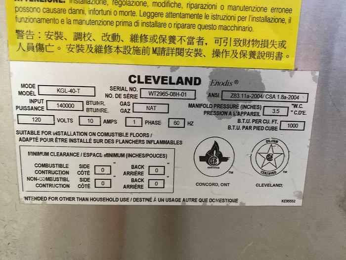 Used Cleveland KGL-40-T Steam Kettle