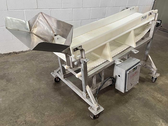 Used Safeline 4'L Incline Infeed Conveyor