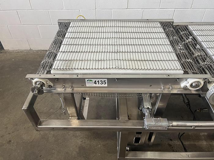 Used Three-Section Wire Conveyor with Rails