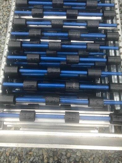 Used UNEX 8 ft Food-Grade Hex Hub Wheel Bed Conveyors