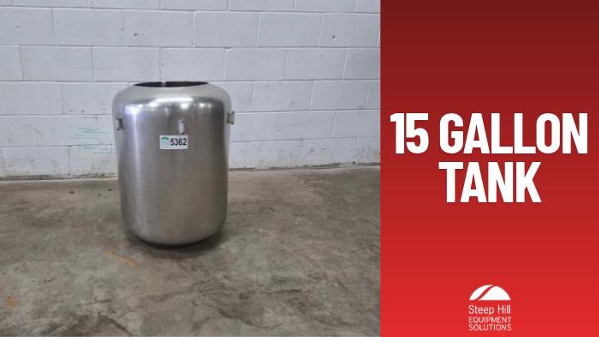Used 15 Gallon Jacketed Stainless Steel Process Tank