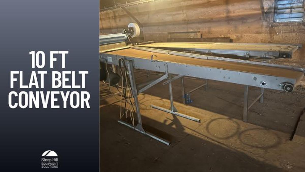 Used 10ft Adjustable Flat Belt Conveyor