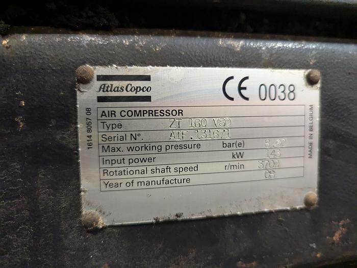 Used Atlas Copco ZT 160 VSD Compressor