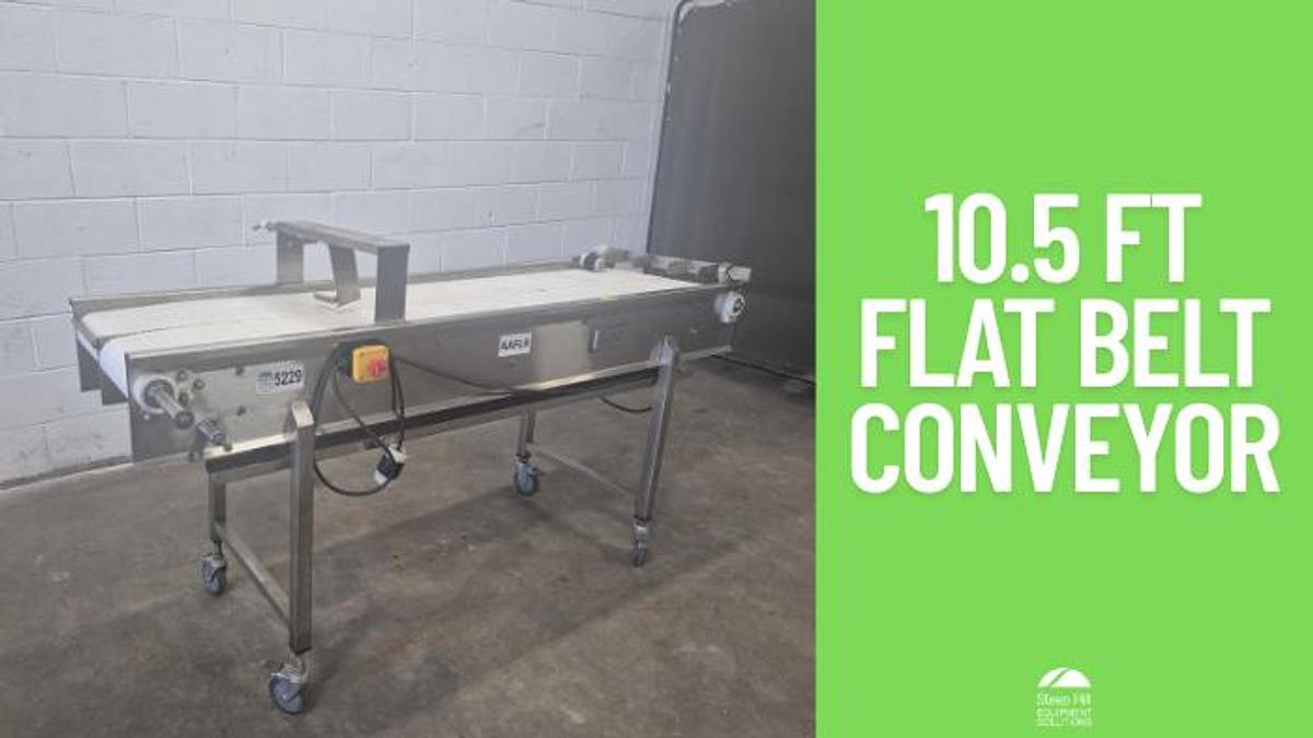 Used 5.10 ft Flat Belt Conveyor 