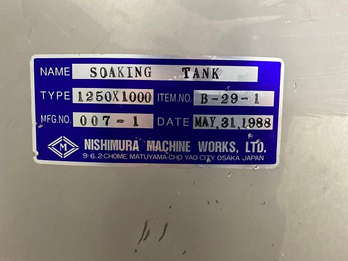 Used Nishimura Soaking Tank