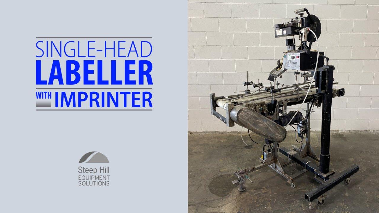 Used Auto Labe 110RH Single-Head Labeller with 310 Imprinter