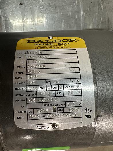 Used 1.5HP Baldor Motor with Canimex Gearbox