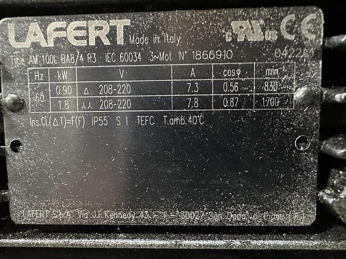 Used LaFert 1.8 kW Motor