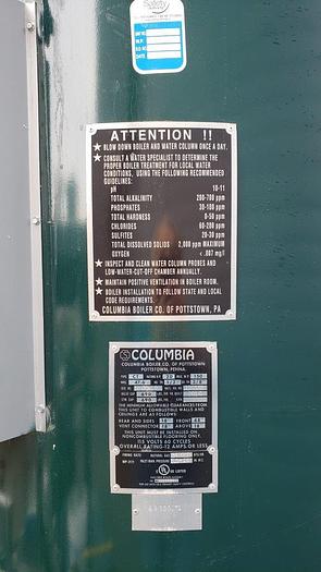 Used Columbia High Pressure Steam Boiler CT