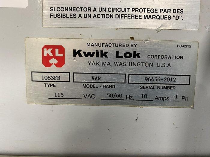 Used Kwik Lok VAR 1083FB Bread Bag Tagger