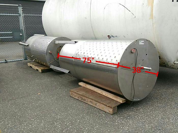 Used 300 Gallon Vertical SS Top Jacketed Tank