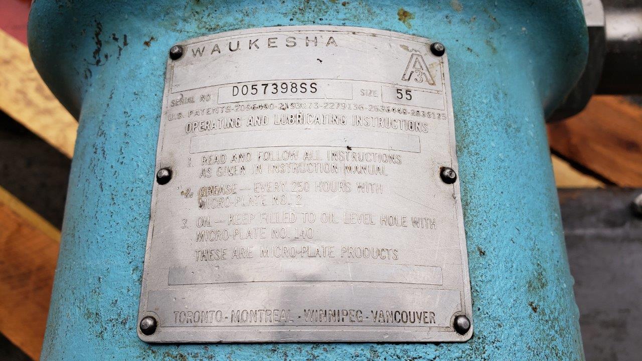 Used Waukesha Model 55 Positive Displacement Rotary Pump