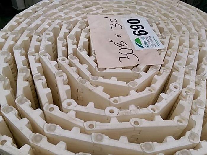Used White 30” Plastic Modular Conveyor Belt